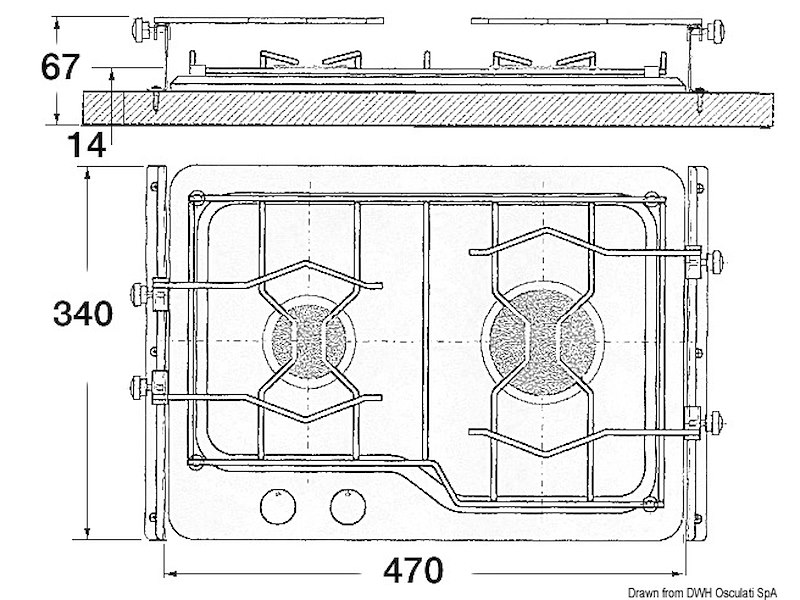 Piano cottura a gas TECHIMPEX