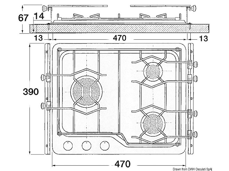 Piano cottura a gas TECHIMPEX