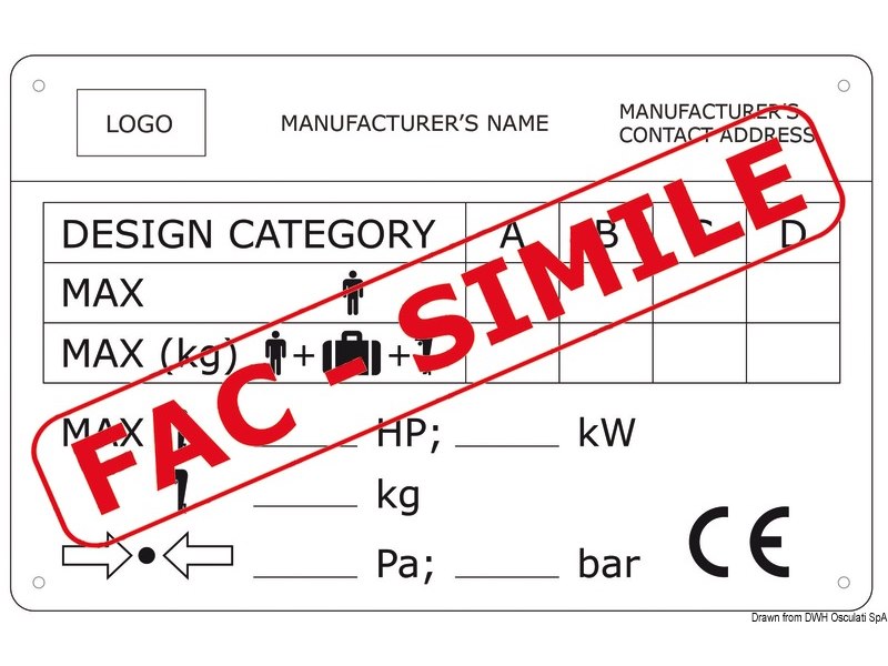 Placchetta per identificazione scafi