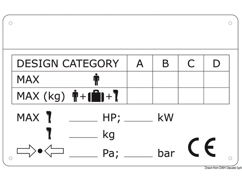 Placchetta per identificazione scafi