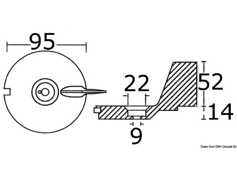 Anodo pinna Mercury 18/25 HP 