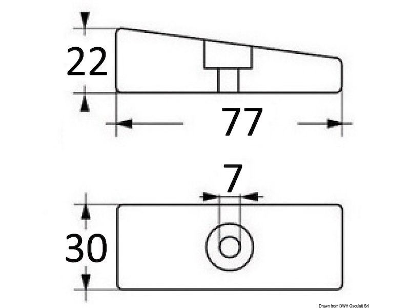 Anodo per Mercury da 35/300 HP 2 e 4 tempi