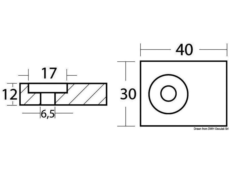 Piastrina per DF 9.9-300 HP 97>08 DT 9.9-200 HP 88>00