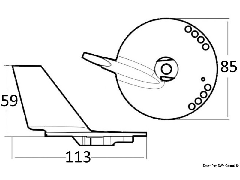 Anodo a pinna x 60/70 HP 
