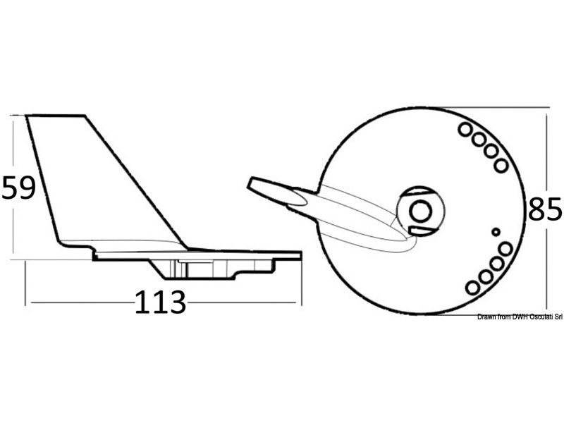 Anodo a pinna x 60/70 HP 