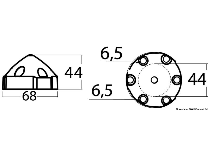 Anodo a cono in zinco compatibile con eliche Max-Prop