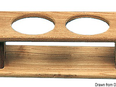 Porta 2 bottiglie teak 