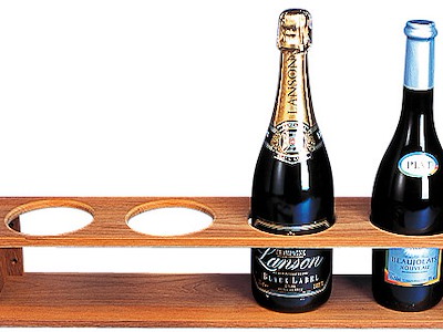 Porta 4 bottiglie teak 