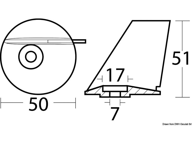 Anodo pinna Tohatsu 35/40HP 