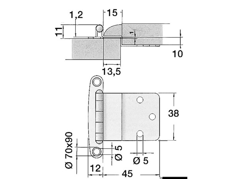 Cerniere in acciaio inox per portelli