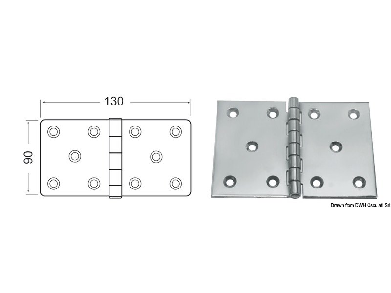Cerniera inox 130x90 mm 