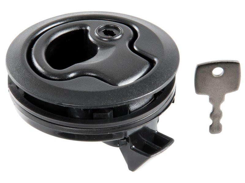 Alzapagliolo per chiusura sportelli con maniglietta rientrante a molla