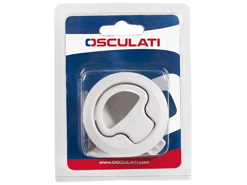 Alzapagliolo per chiusura sportelli con maniglietta rientrante a molla