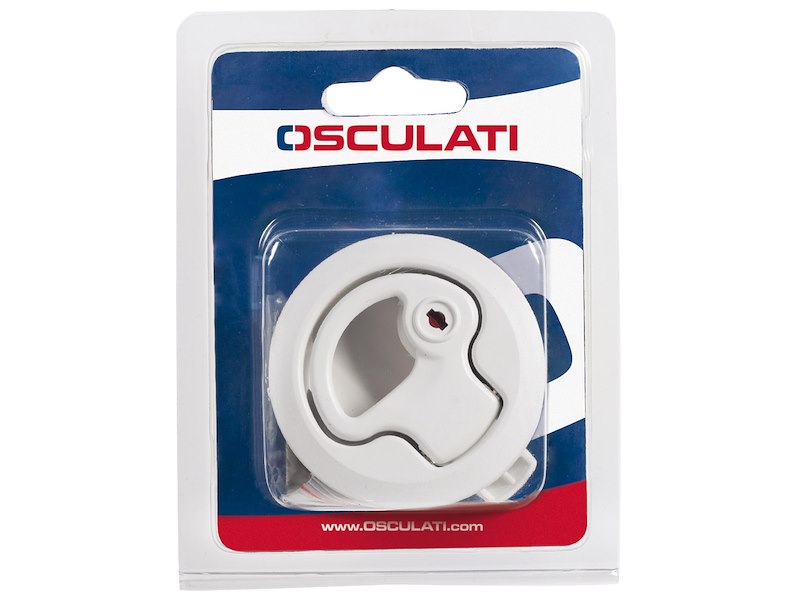 Alzapagliolo per chiusura sportelli con maniglietta rientrante a molla