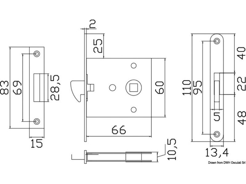 Serratura da incasso
