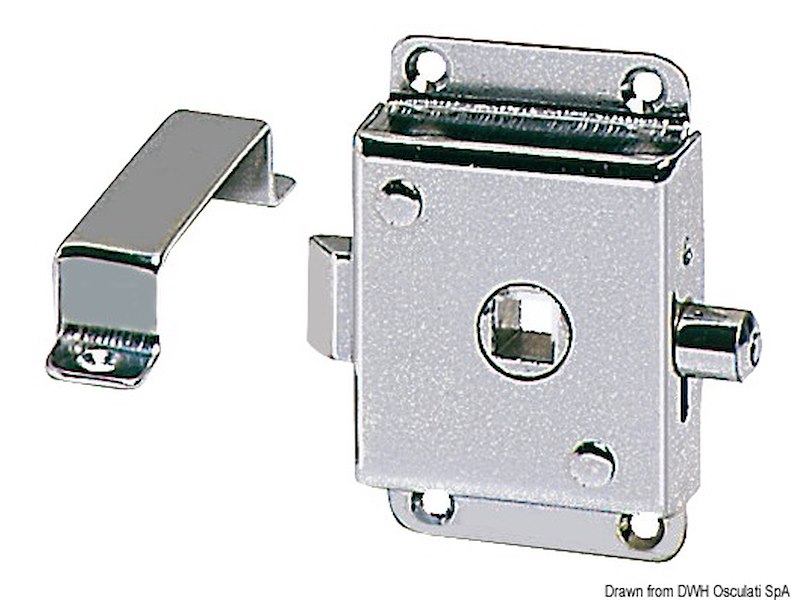 Serratura per WC ottone cromato 70x45 mm 