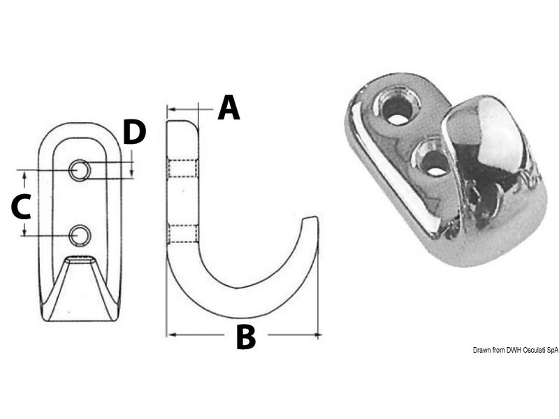 Gancio inox Aisi 316 lucidato 