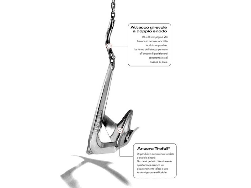 Ancora Trefoil® in acciaio inox AISI 316 lucidato a specchio