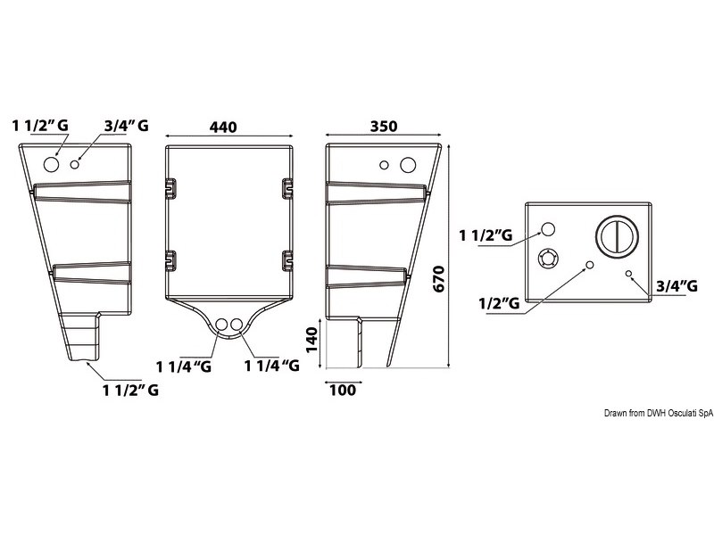 Serbatoio acqua a parete 60 l 