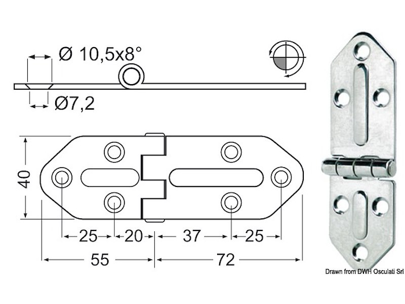 Cerniera inox "Chromelux" 