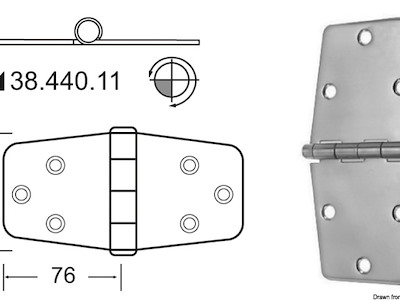Cerniera inox 152x76 mm 