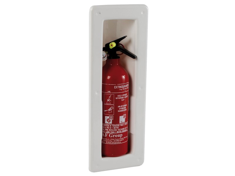 Vano portaestintori a scatto 