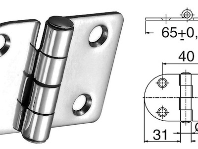 Cerniera inox 65x40 mm 