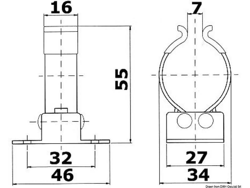 Clip inox per tubi 30/35 mm 