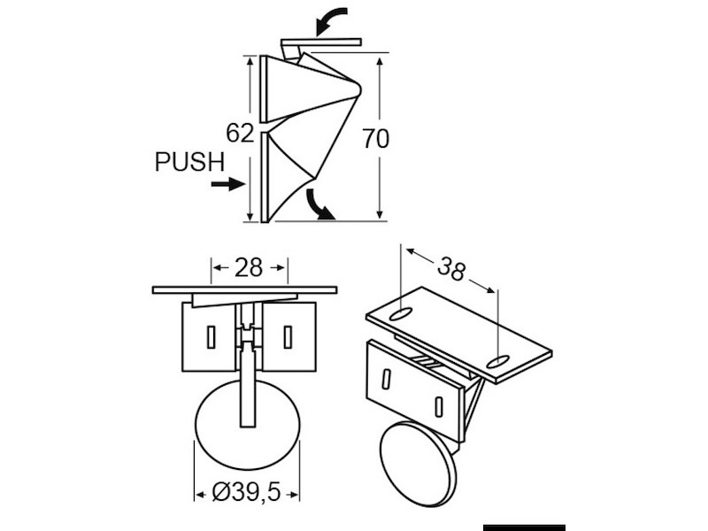 Cerniera inox mm 28/33 