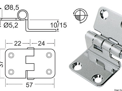 Cerniera a sbalzo 2 mm