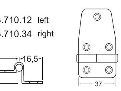 Cerniera a sbalzo 2 mm