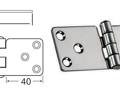 Cerniera inox 134x38 mm 