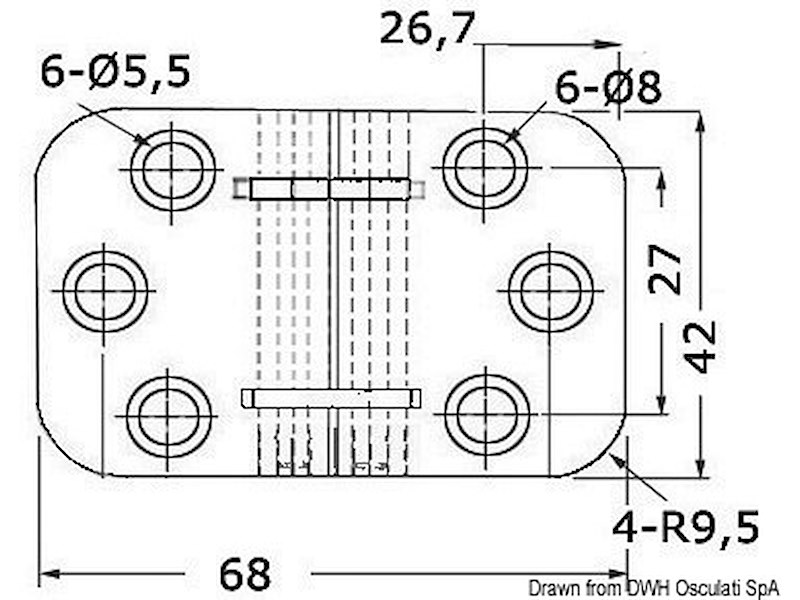 Cerniera a ribalta 2 mm