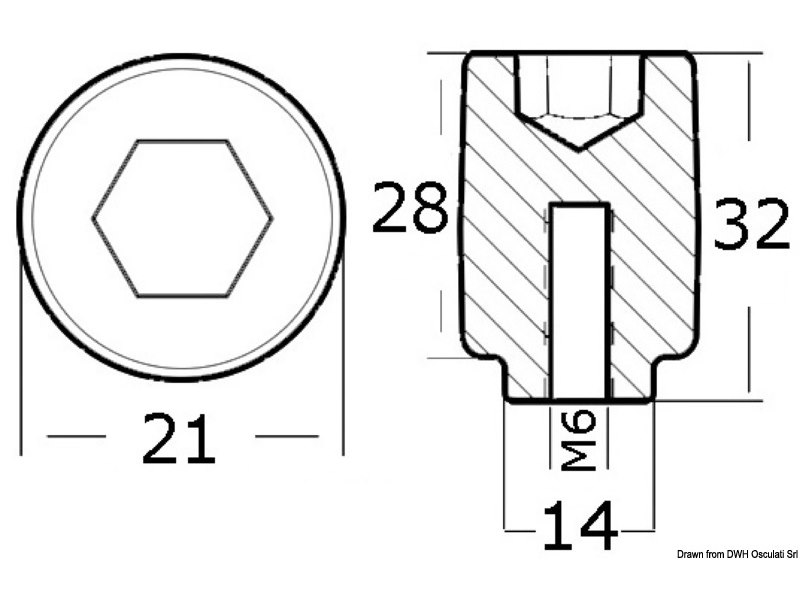 Anodo cilindro 75-250 HP