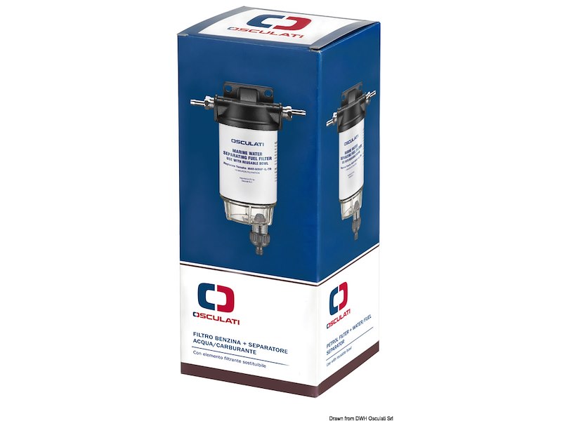 Filtro benzina + separatore acqua/carburante con cartuccia da 10 micron