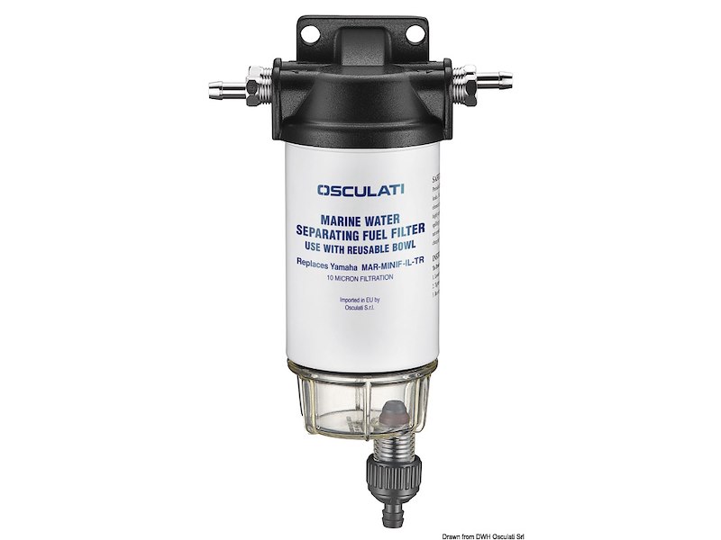 Filtro benzina + separatore acqua/carburante con cartuccia da 10 micron