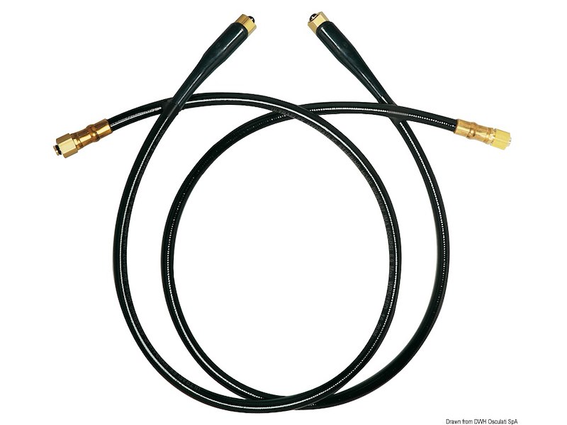 Kit 2 tubi rinforzati flessibili alta resistenza, già raccordati per collegamento doppio cilindro, doppio motore