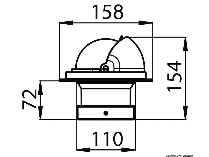 Bussola da incasso + apertura telescopica avvolgente RIVIERA 4"