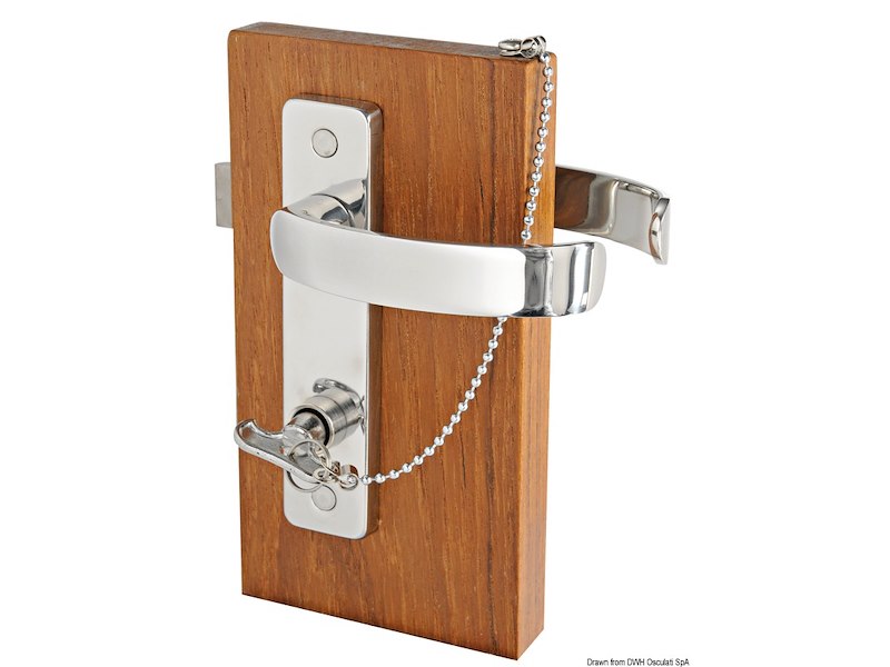 Con blocco dall'interno e sblocco di emergenza dall'esterno (per WC e cabine)