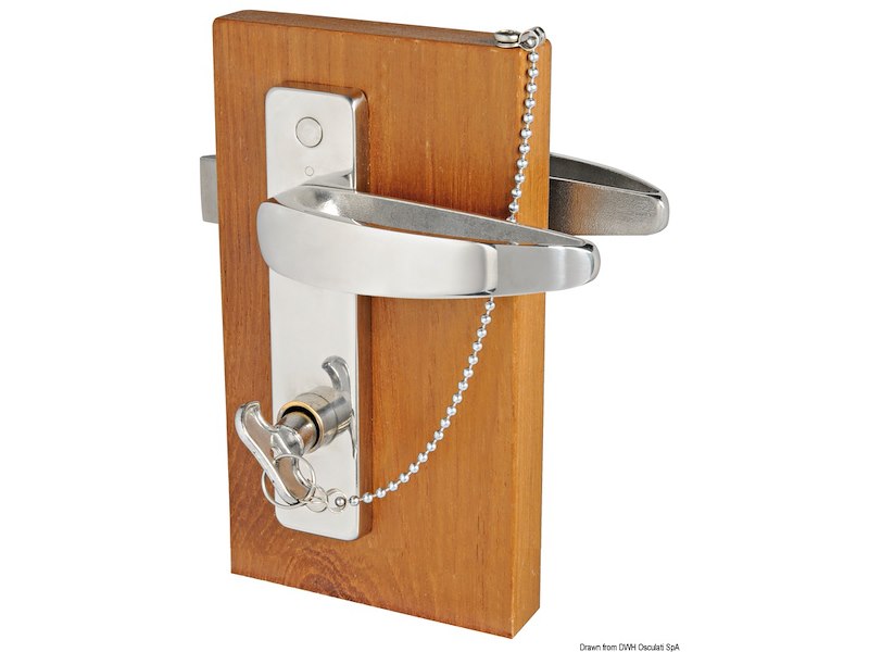 Con blocco dall'interno e sblocco di emergenza dall'esterno (per WC e cabine)