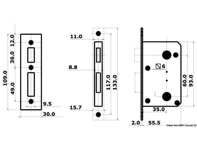 Con serratura YALE esterna, blocco dall'interno