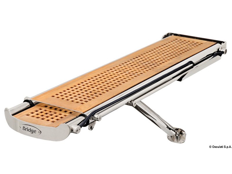 Passerella idraulica telescopica BRIDGE con struttura in acciaio inox AISI 316 lucidato a specchio