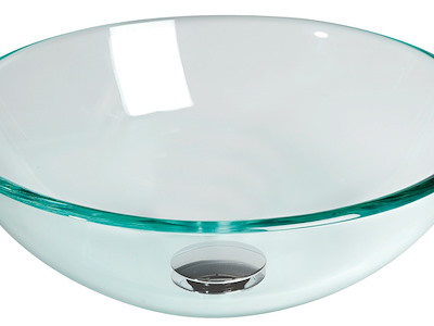 Lavello semisferico in vetro trasparente