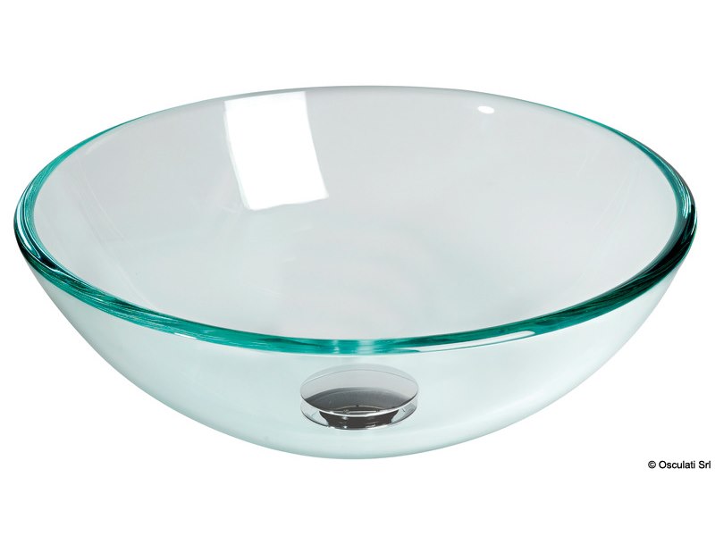 Lavello semisferico in vetro trasparente