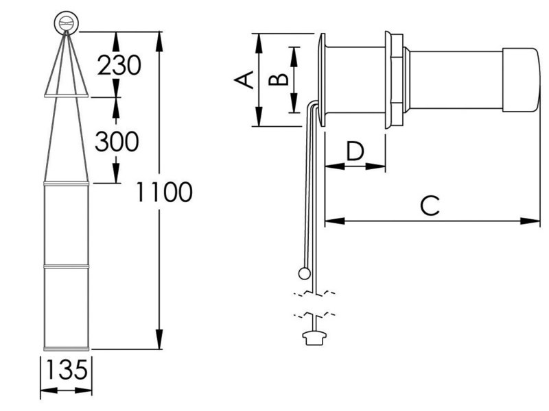 Scaletta di emergenza ad incasso a 3 gradini