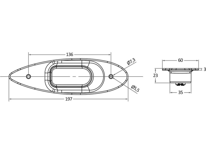 Fanali di via Evoled Eye rosso/verde 