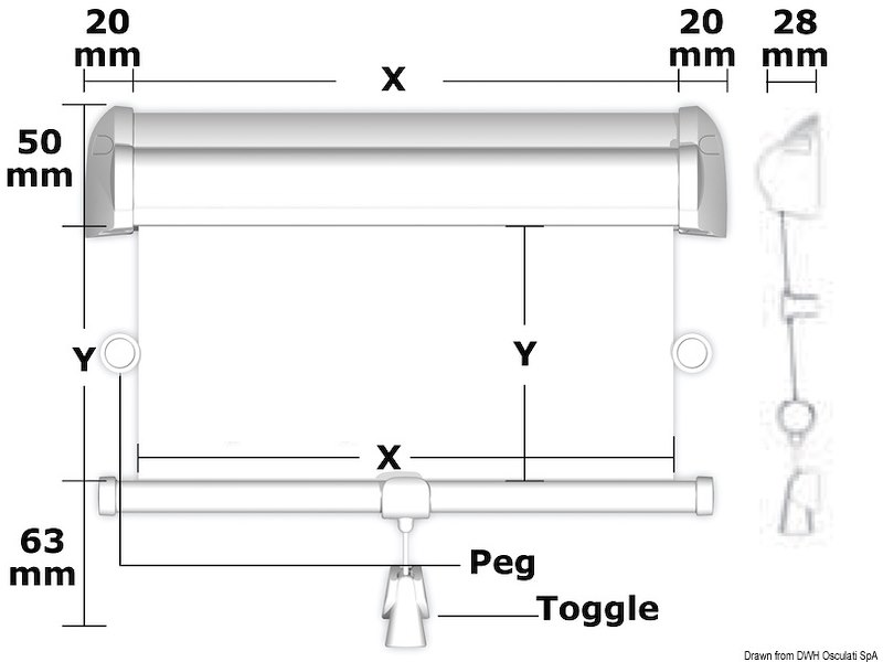Tenda avvolgibile a rullo DOMETIC Skyshade Hatchshade 750 per boccaporti e finestre