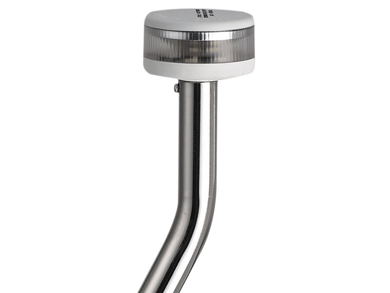 Asta luminosa completa di fanale di fonda Evoled 360° - Versione angolata ed estraibile con basetta inox fissaggi in piano