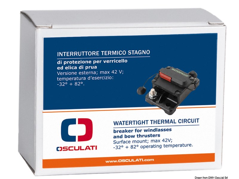 Interruttore magnetotermico stagno di protezione per verricello ed elica di prua