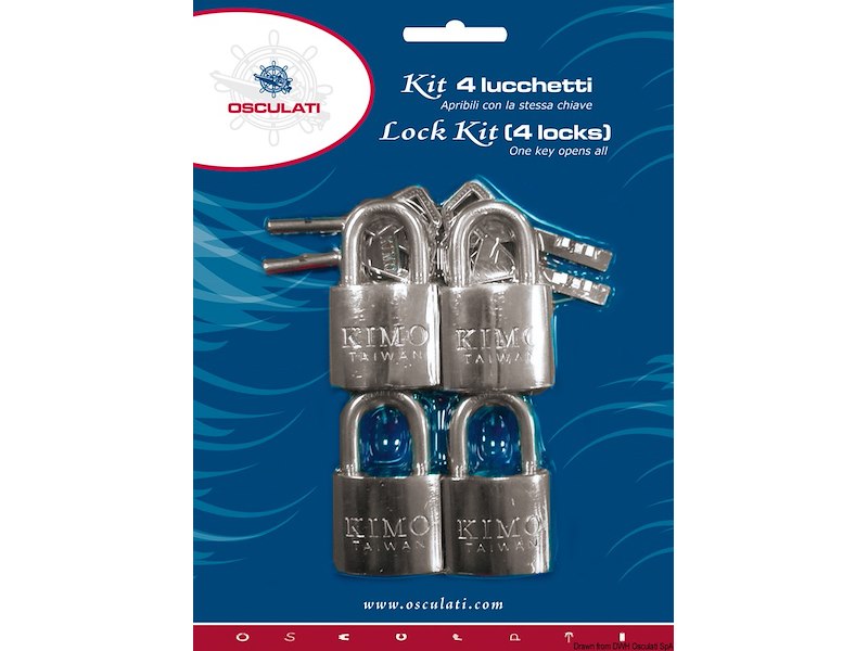 Kit 4 lucchetti inox 20x30 mm 